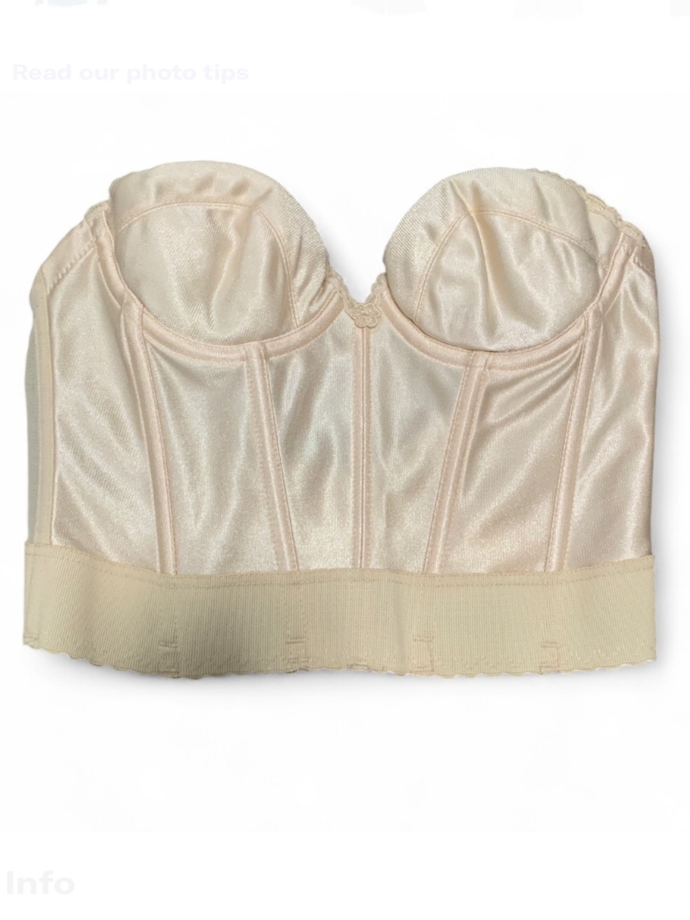 Vintage Carnival Strapless Longline Bustier Bra in Cream